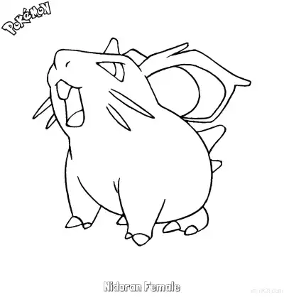 Free printable Nidoran Female Coloring Page - Free Printable Pokemon Coloring Sheets coloring page